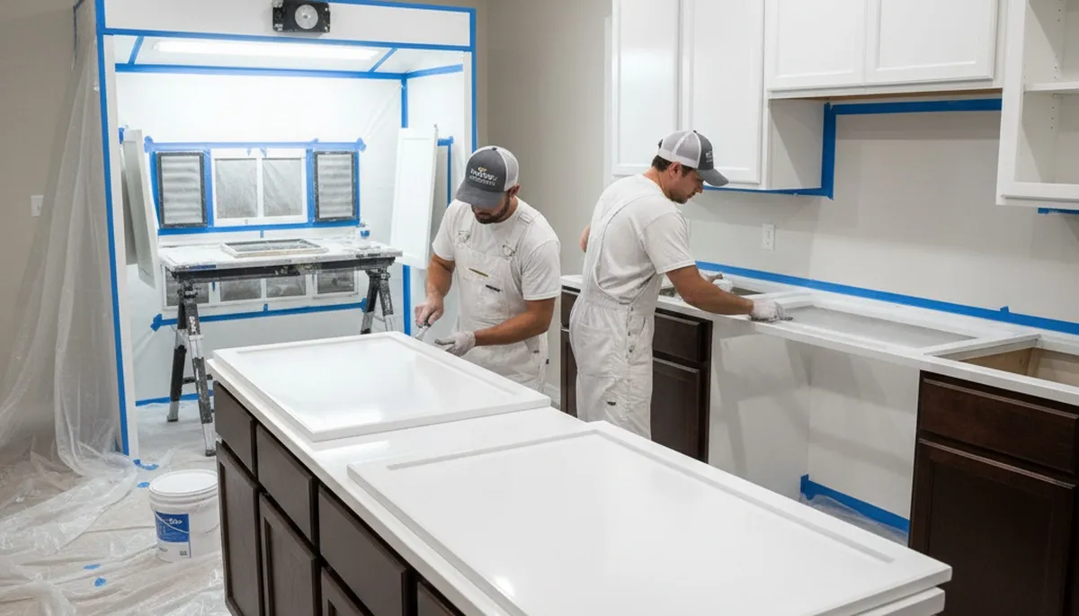 Professional cabinet painting service in Tampa FL kitchen by expert house painters