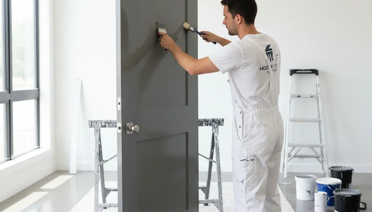 Professional door painting service in Tampa, FL showcasing expert exterior refinishing craftsmanship