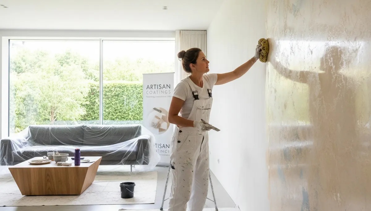 Faux painting experts adding decorative texture to Tampa, FL home interior walls
